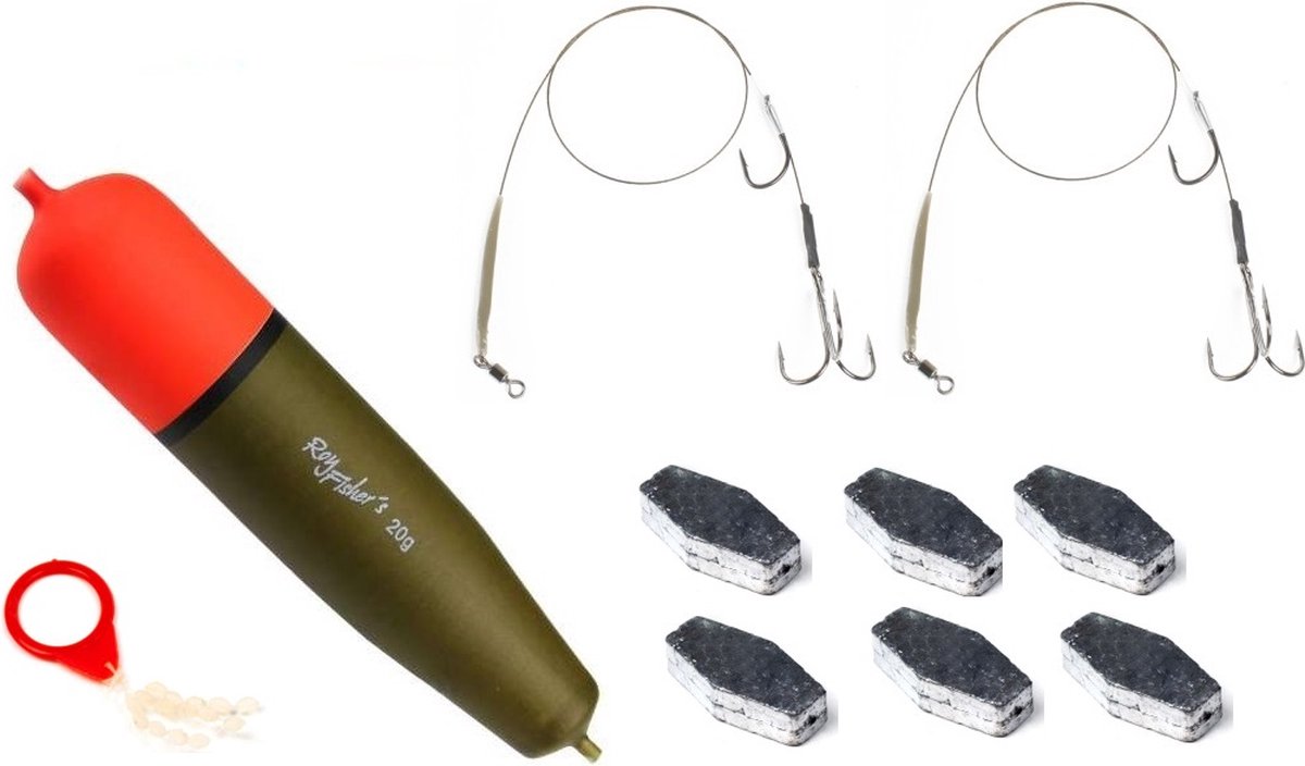 DLT Doodaas vis set - Dobber - Onderlijn - Takel - Stoppers - Lood - Compleet