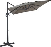 AXI Coco Zweefparasol 200x300 cm Antraciet/taupe – Gepoedercoat aluminium frame met kruisvoet – 360° Draaibaar - Kantelbaar – UV werend doek