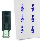 CombiCraft Stempel G-Sleutel 10mm rond - blauwe inkt