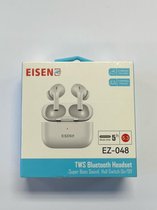Eisenz Bluetooth Headset Oordopjes - Super Bass Hall Schakelaar aan Uit - wit