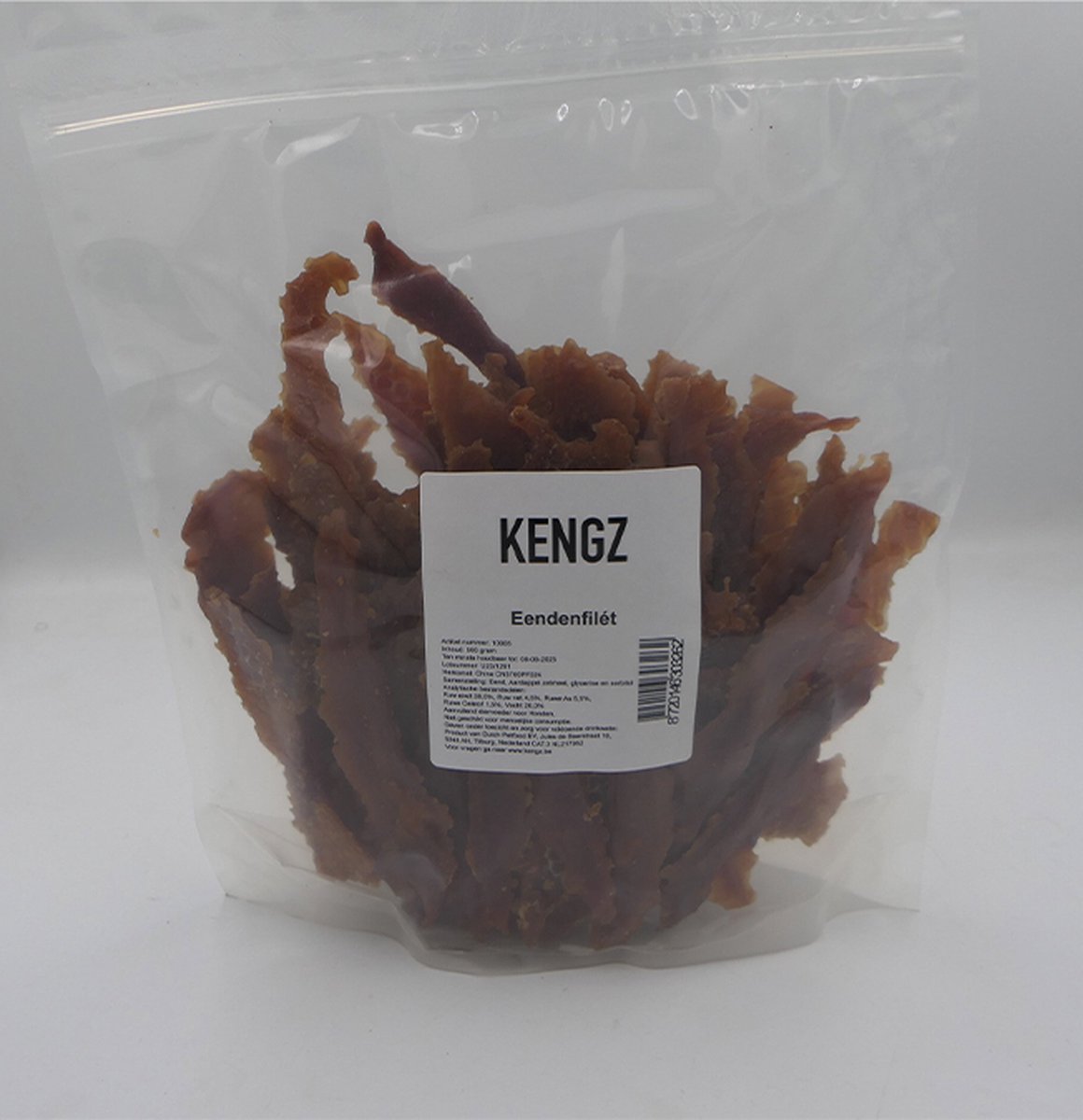 2 X Kengz hondensnack eendenfilet 500 gram dus 1 KG als snack of aanvullende voeding. gezond en lekker voor uw harige vriend