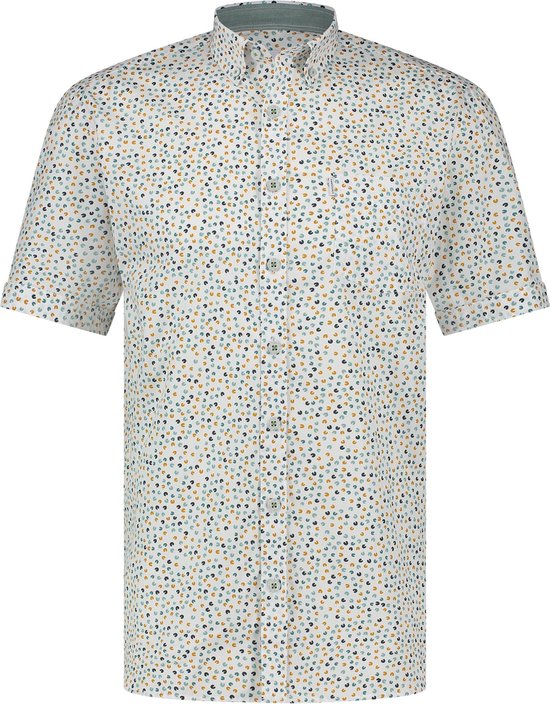 State Of Art Short Sleeve Overhemd Print Groen - Maat L - Heren - Overhemden Casual