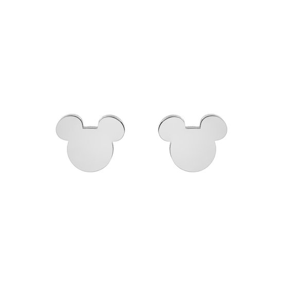 Disney 4-DIS052 Boucles d'oreilles Mickey Mouse - Clips d'oreilles - Bijoux Disney - 6,8x8 mm - Acier - Hypoallergénique - Couleur argent