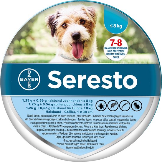 Seresto – Vlooien- en tekenband – Kleine honden – Tot 8 kg