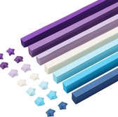 Winkrs - 540 stroken papier Origami voor het vouwen van sterren, 7 kleuren - blauw en paars - Lucky Stars