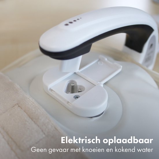 Deryan Elektrische Warmtekruik incl. kruikenzak - warmtekussen - creme — afbeelding 2