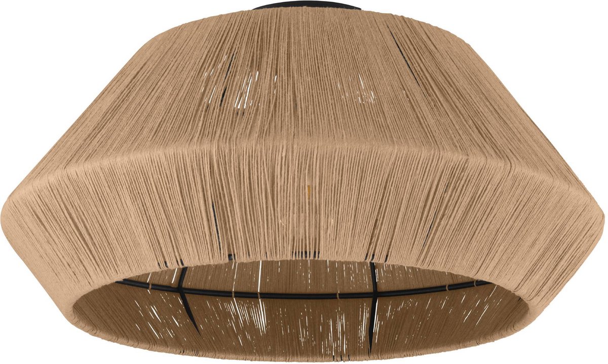 EGLO Alderney Plafondlamp - E27 - Ø 48 cm - Zwart/Natuur