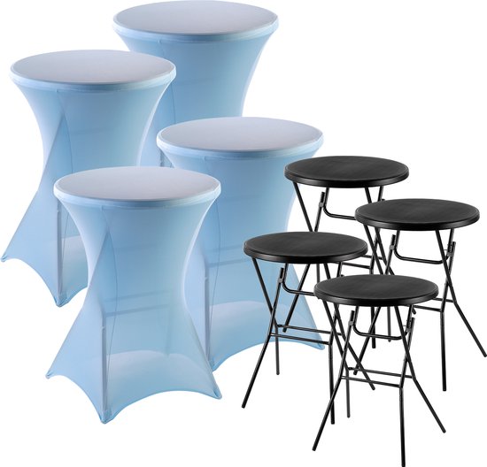 6 stuks statafelhoezen, statafelhoezen, spandex stretch tafelkleed 80 cm, voor bistrotafel, 80-85 cm, voor ronde tafel, bruiloft, verjaardagsfeest, banket, tafeldecoratie (80 cm, wit