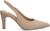 Manfield - Dames - Beige suède slingbacks - Maat 40