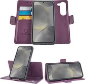 Geschikt voor Samsung Galaxy Galaxy S24 - Book Case Hoesje - Uitneembaar Hoesje - Magnetische Sluiting - Portemonnee Paars