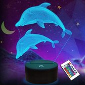 Nachtelijke Avonturen: 3D Dolfijn Nachtlamp - Een Betoverend Geschenk voor Avontuurlijke Geesten!"