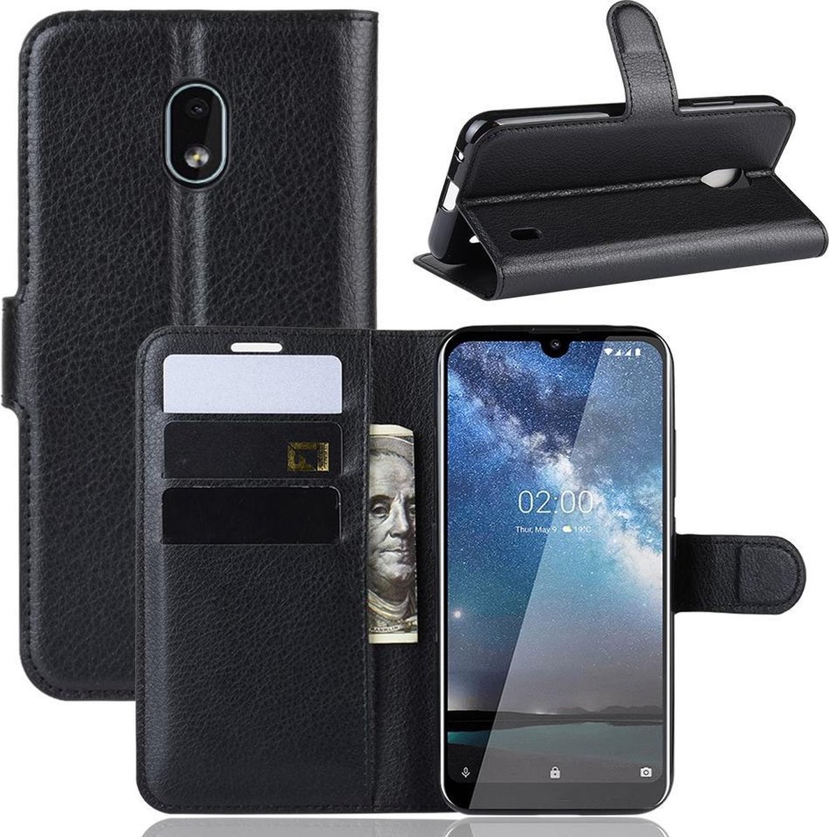 Book Case - Geschikt voor Nokia 2.2 Hoesje - Zwart