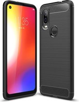 Motorola One Vision Hoesje - Armor Brushed TPU - Zwart