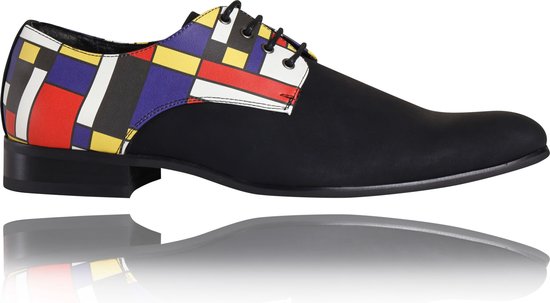 Mondrianic - Maat 39 - Lureaux - Kleurrijke Schoenen Voor Heren - Veterschoenen Met Print
