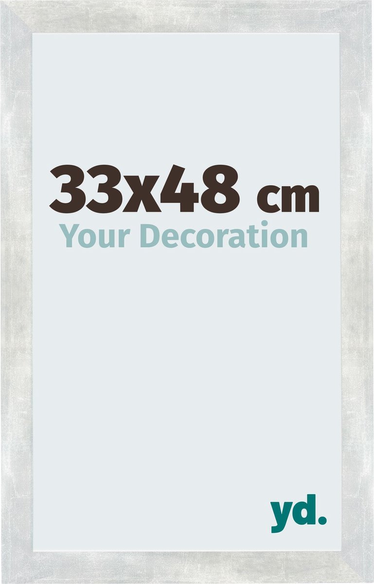 yd. Your Decoration - Fotolijst 33x48 cm - MDF - Zilver Glanzend Vintage - Mura
