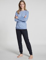 CALIDA-Night Lovers-Vrouwen-Pyjama lange broek-Blauw-Maat-44-46