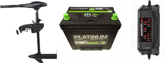 Fluistermotor 30LBS + 110ah accu + 10ah acculader