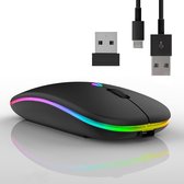 Draadloze muis, oplaadbaar, ergonomische bluetooth-muis, 3DPI-computermuis, stil,met 2,4 GHz USB-ontvanger