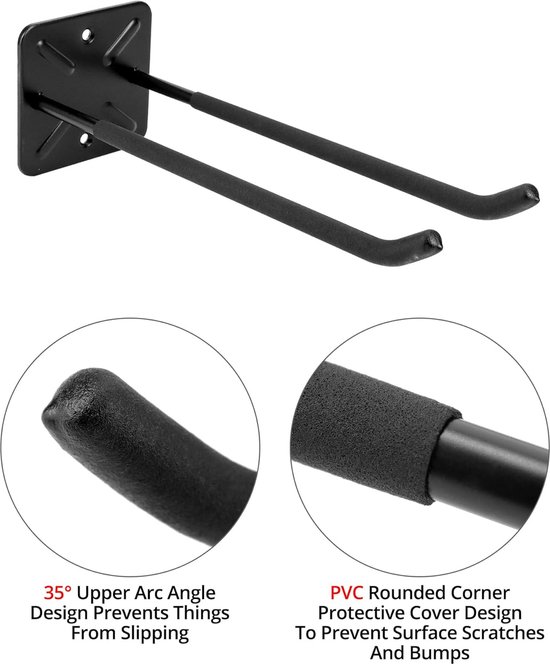 HAOCHEN Plafondhaken, garage, zware belasting, set van 2, garages, dekens, opberghaken, fietswandhouder, plafondhouder voor skihouder, wandhaak, ladderhaken, autobanden, gereedschap, tot 25 kg