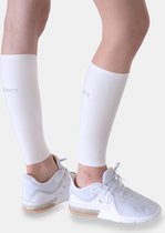 Artefit compressie kuit sleeves – compressie kousen voetloos - compressie sokken hardlopen - zonbescherming - XS - White