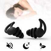 Bouchons d'oreilles de sommeil en Siliconen anti Snurk - Bouchons d'oreilles pour dormir - Protection auditive - Bouchons de fête - Réduction du bruit 30 décibels - Ronflement - Focus - Piscine - Vacances - Silicone sans BPA - Zwart