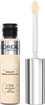L'Oréal Paris True Match Radiant Serum Concealer - geschikt voor de gevoelige huid - verrijkt met 1,5% hyaluronzuur en cafeïne voor hydratatie en verfrissing - medium dekking - stralende finish - verzorgt als een oogserum - 0.5D - 11 ml