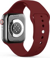 Zachte Siliconen Sport Band M/L - Deep Red - Geschikt voor Apple Watch 38mm - 40mm - 41mm - Waterproof smartwatchband voor iWatch series 9 8 7 6 5 4 3 2 1 SE kleine modellen