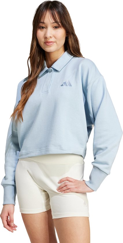 adidas Sportswear ALL SZN French Terry Polo Sweatshirt - Dames - Blauw- 2XL