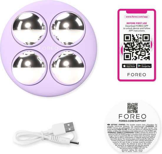 FOREO BEAR™ 2 Body microcurrent versteviging voor het hele lichaam met 10 intensiteiten en 2 microcurrent patronen, Lavender