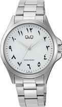Q&Q C36A-019PY - Horloge - Analoog - Mannen - Heren - Stalen band - Rond - Metaal - Arabische cijfers - Zilverkleurig