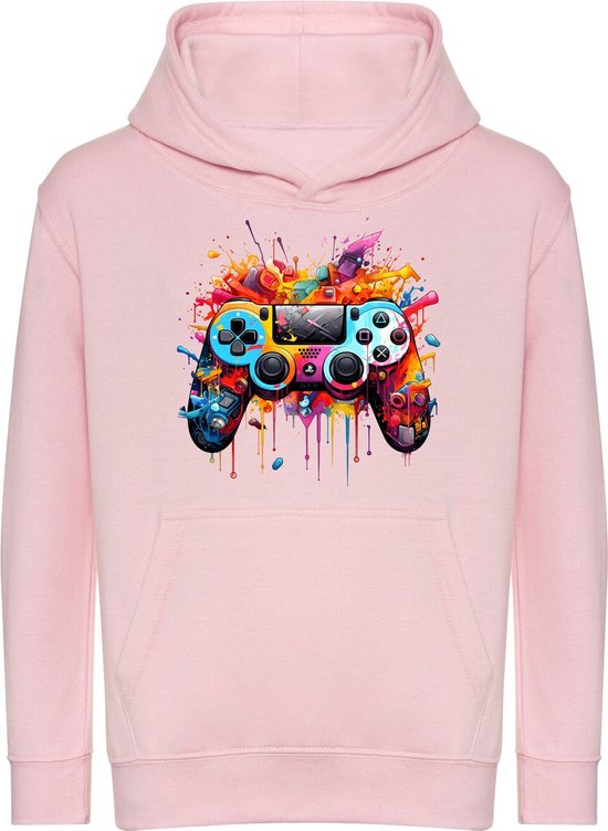 Stoere Playstation hoodie 7-8 jaar roze