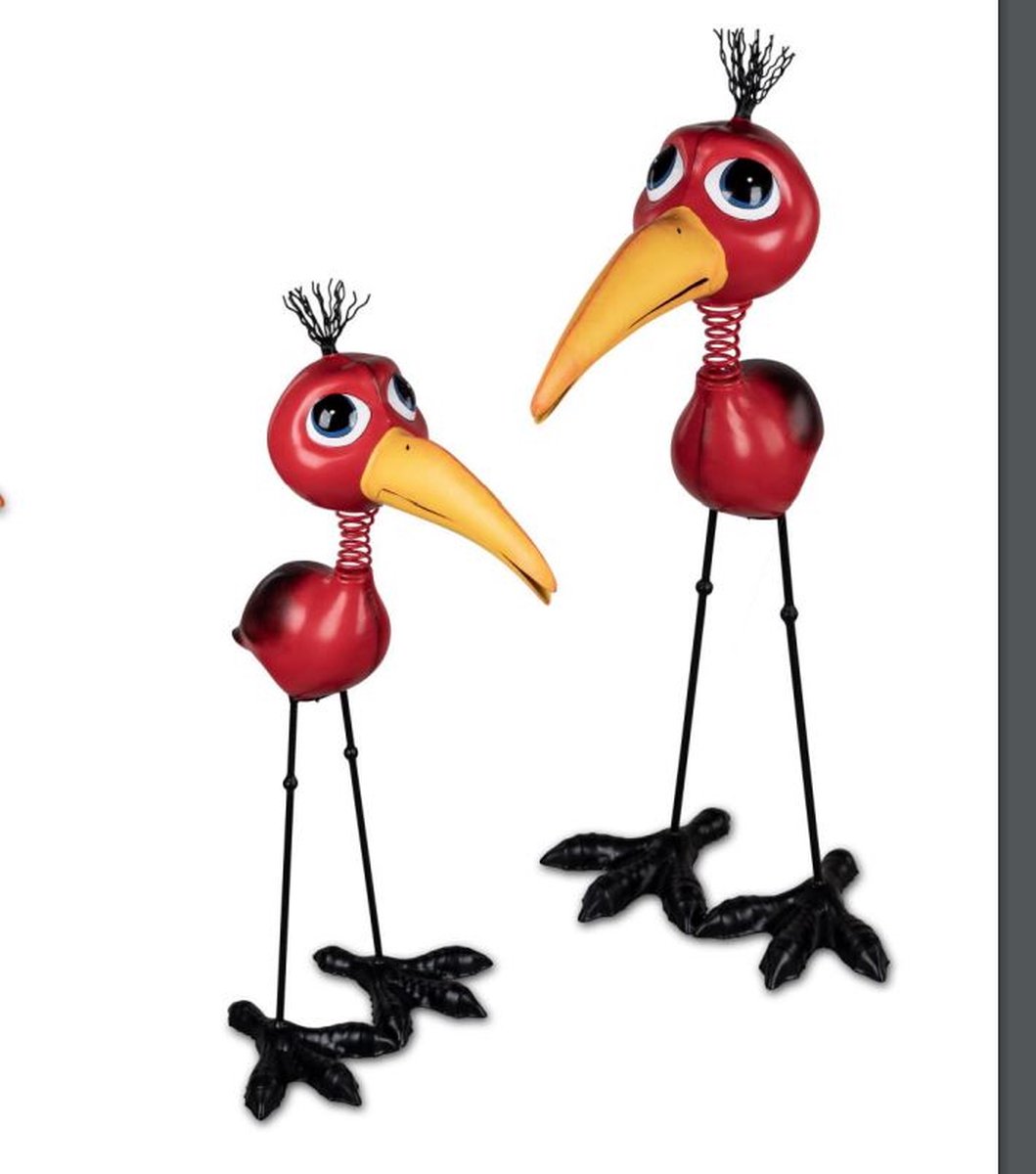 Vreemde vogel Anja- tuinbeeld - metaal - 95 cm hoog - handgeschilderd - vogel beeld betreft rechter wiebelvogel