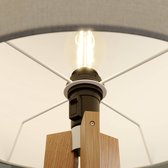 quitani - vloerlamp hout- Driepoot - - 1licht - Gelamineerd hout, chintz, ijzer, aluminium - H: 160 cm - E27 - eikenhout, wit