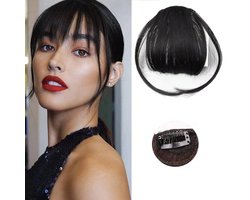GEAR3000® nep haar - clip in pony - haarstuk - bangs - hair extentions clip in - zwart