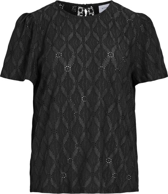 Vila T-shirt Visebia S/s Top 14095045 Black Beauty Dames Maat - L