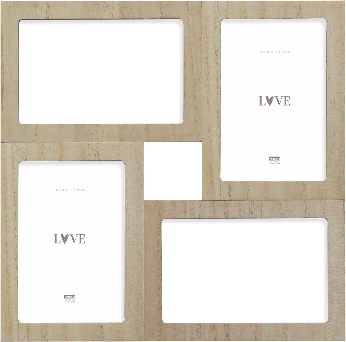 Deknudt Frames multifotolijst S68UC3 P4 - naturel - houtfineer - 4x 10x15 cm