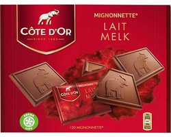foto van Côte d'Or Mignonnette Melkchocolade - Chocolaatjes Melk 120 x 10g - 1,2KG - Chocoladerepen en Tabletten - Chocolade voor bij de Koffie - Voorraad - Verjaardag Cadeau Vrouw of Man - Geschenkset voor Man en Vrouw