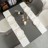 Tafelloper modern, afwasbaar, waterafstotend, lotuseffect, tafelloper voor buiten, onderhoudsvriendelijk, antraciet, 30 x 140 cm