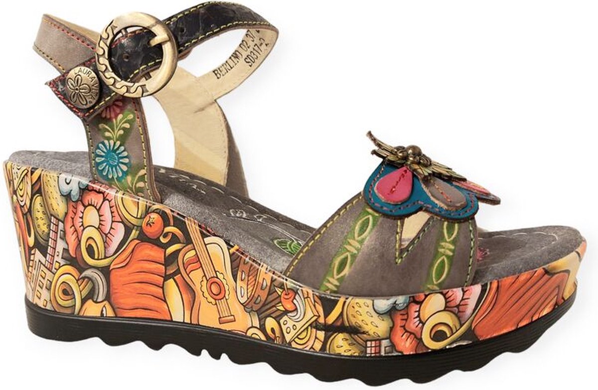 Laura Vita Sandaal Berlino 02 SD317-2 Grijs Multi bol