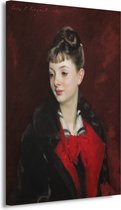 Portret van mevrouw Suzanne Poirson - John Singer Sargent wanddecoratie - Vrouw portret - Schilderijen canvas Portret - Woonkamer decoratie industrieel - Canvas schilderijen - Woonaccessoires 60x90 cm