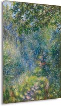 Pad in het bos - Pierre-Auguste Renoir schilderij - Bomen schilderij - Canvas schilderijen Oude meesters - Wanddecoratie klassiek - Canvas schilderij - Decoratie woonkamer 50x70 cm