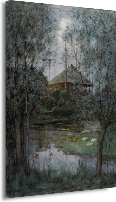 Hooiberg - Piet Mondriaan schilderijen - Landschap schilderijen - Muurdecoratie Natuur - Vintage schilderij - Canvas schilderijen woonkamer - Schilderijen 50x70 cm