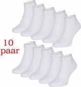 10 paar samtex katoen sneaker sokken (wit) 39-42