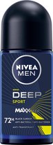 NIVEA MEN Deep Sport Deodorant Roller - Anti-Transpirant Deo roll-on - 6 x 50ml - Voordeelverpakking