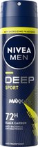 NIVEA MEN Deep Sport Deodorant Spray - Anti-Transpirant Deo - 6 x 150ml - Voordeelverpakking
