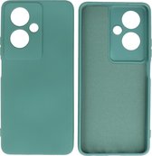 Hoesje Geschikt voor OPPO A79 5G - Fashion Telefoonhoesje Backcover - Siliconen Hoesje - Donker Groen