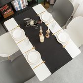 Chemin de table moderne lavable déperlant effet lotus chemin de table pour extérieur facile d'entretien noir 30 x 120 cm