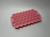 Ijsblokjesvorm met deksel - Keukengerei - Siliconen vorm en deksel - Roze