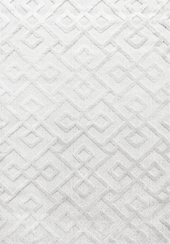 Pochon - Tapijt Pisa - Room - 170x120x2 - Vloerkleed - Geometrisch - Hoogpolige Vloerkleed - Rechthoekige Tapijt - Rechthoekige Vloerkleed
