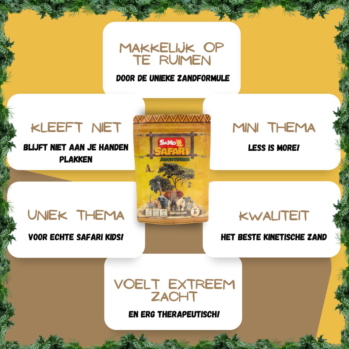 Sand Mania® kinetisch zand - Safari editie - 500 G Beige / Naturel – Sensorisch Speelzand met Vormpjes — afbeelding 6